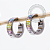 TN2537 Brinco Argola CZ Baguetes Colors Titânio ASTM F136 - Imagem 1