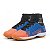 Chuteira Society Cano Alto Azul Laranja - Imagem 4