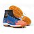 Chuteira Society Cano Alto Azul Laranja - Imagem 5