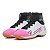Kit 2 Chuteiras Society Cano Alto Branco Rosa e Laranja Branco - Imagem 5