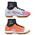 Kit 2 Chuteiras Society Cano Alto Infantil Branco Rosa e Laranja Branco - Imagem 1