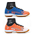 Kit 2 Chuteiras Society Cano Alto Infantil Azul Laranja e Laranja Branco - Imagem 1