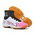 Kit 2 Chuteiras Society Cano Alto Infantil Azul Laranja e Branco Rosa - Imagem 5