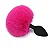 Plug M em silicone com Rabo Coelho pompom PINK - Imagem 1