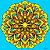 Quadro Placa Decoração Budista Zen Esotérica Mandala Colorida Azul Amarelo Laranja Meditação Quarto Sala 30x30 Coloricas - Imagem 1