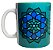 Caneca De Porcelana Personalizada Xícara Estampada Decorativa Café 325 ML Mandala Azul Tiffany - Imagem 1