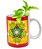 Caneca De Porcelana Personalizada Xícara Decorativa Café Chá 325 ML Mandala Vermelha Amarela ColoriCasa - Imagem 3