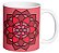 Caneca De Porcelana Personalizada Xícara Estampada Decorativa Café 325 Ml Mandala Vermelha Equilíbrio - Imagem 5
