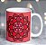 Caneca De Porcelana Personalizada Xícara Estampada Decorativa Café 325 Ml Mandala Vermelha Equilíbrio - Imagem 6