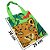 Bolsa Sacola Feminina De Mão EcoBag Tote Ombro Dobrável Forro Interno Reforçada Tecido verde Onça Natureza - Imagem 5