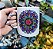 Caneca Porcelana Mandala Com Flores Roxa 350ml Branca Exclusiva Coloricasa - Imagem 2