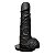 Prótese sem vibro com ventosa e escroto 16,5X4cm Black - Imagem 1