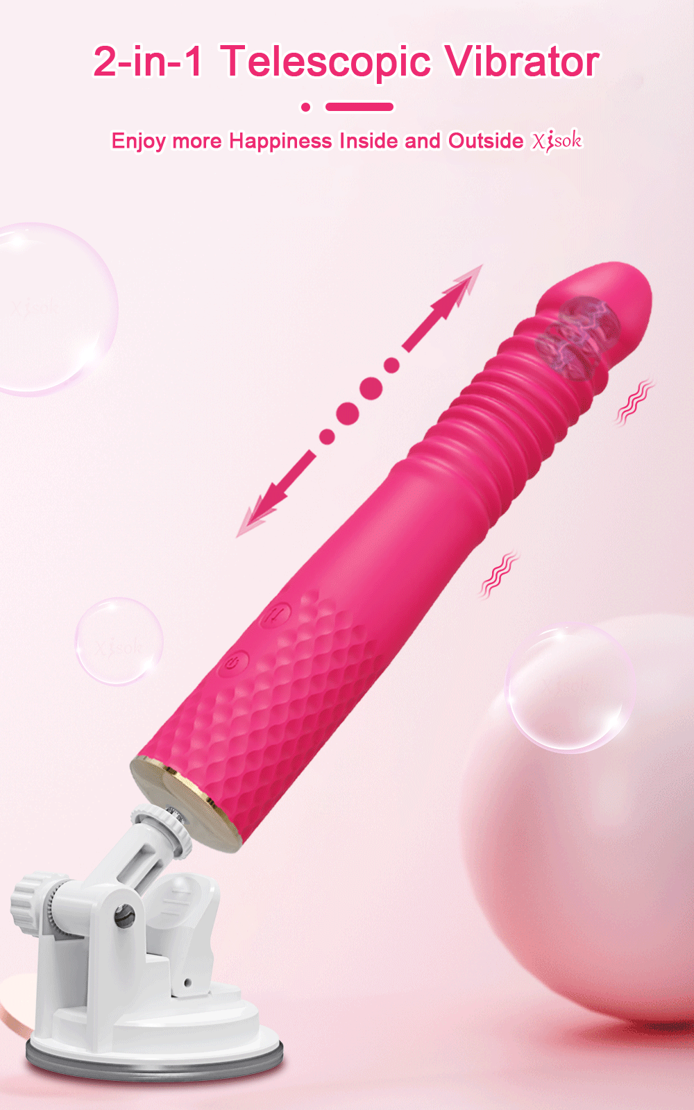 Mini sex machine Vibrador com base de apoio - via APP - Imagem 3