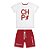 Conjunto Camiseta e Bermuda Branca e Vermelha Charpey 26725 - Imagem 1