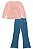 Conjunto Blusão Pelo Foil e Calça Flare Denim 71613 Kukiê - Imagem 2