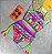 Biquini Cropped Laila Siri Kids Aplicação Coqueiro Neon 90093 - Imagem 1
