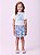 Conjunto Blusa e Short Saia Floral Azul Momi Mini J6096 - Imagem 1