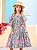 Vestido Azul com Estampa de Flores Animê Kids N4069 - Imagem 6