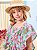 Vestido Azul com Estampa de Flores Animê Kids N4069 - Imagem 5