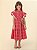 Vestido Tecido Bordado Vermelho Com Babados Animê Kids - Imagem 1