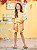 Conjunto Xadrez Amarelo com Laço Animê Kids N4411 - Imagem 1