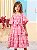 Vestido Rosa de Laise Bordado Floral Animê N4255 - Imagem 1