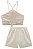 Conjunto Blusa Flor e Shorts Alfaiataria Off White 78825 Vic Vicky - Imagem 4