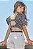 Blusa Cropped em Laise Bordada 76901 Vic&Vicky - Imagem 3