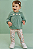 Conjunto de Bata em Malha Textura e Calça Legging em Moletocotton 90312 Kukiê Bebê Menina - Imagem 1