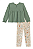 Conjunto de Bata em Malha Textura e Calça Legging em Moletocotton 90312 Kukiê Bebê Menina - Imagem 3