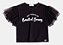 Blusa Com Mangas de Tule Poá Preta Momi H5918 - Imagem 1