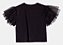 Blusa Com Mangas de Tule Poá Preta Momi H5918 - Imagem 2