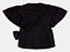 Blusa Manga Curta Com Recorte e Laço Preta Momi H6021 - Imagem 2