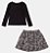 Conjunto Blusa e Short Saia Preto Rajado Momi J6506 - Imagem 4