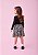 Conjunto Blusa e Short Saia Preto Rajado Momi J6506 - Imagem 3