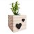 Cubo Decorativo Heart em madeira Pinus com Planta Artificial - Imagem 5