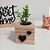 Cubo Decorativo Heart em madeira Pinus com Planta Artificial - Imagem 2