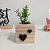 Cubo Decorativo Heart em madeira Pinus com Planta Artificial - Imagem 3