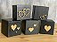 Cubo Decorativo Black&Heart em madeira com Coração em Relevo - Imagem 1