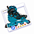 Patins Traxart Infantil X-light Azul Roda Led Ajustável - Imagem 1