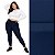Calça Legging Peluciada Térmica Plus Size Suplex Flanelado Azul Marinho - Imagem 1