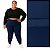 Calça Legging Peluciada Plus Size Tamanhos Especiais Suplex Flanelado Azul Marinho - Imagem 1