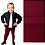 Calça legging Infantil Flanelada suplex Peluciado Bordô - Imagem 1