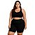 Bermuda Fitness Feminina Plus Size Meia Coxa Preta - Imagem 1
