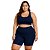 Bermuda Fitness Feminina Plus Size Meia Coxa Petróleo - Imagem 1