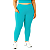Calça Legging Feminina Plus Size Com Bolsos Azul Turquesa - Imagem 1