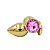 Plug  Anal Dourado De Aço Tamanho G com Pedra Sexy Imports - Imagem 2