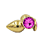 Plug  Anal Dourado De Aço Tamanho G com Pedra Sexy Imports - Imagem 3