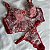 Conjunto Tule Bordado Flor Vermelho - Imagem 3
