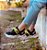 Tênis Sneaker Natalia Preto com detalhe laranja e cadarço verde neon/limão - Imagem 3
